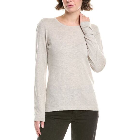 Forte Cashmere Womens  Crewneck Silk & Cashmere-Blend Sweater - Picture 1 of 3